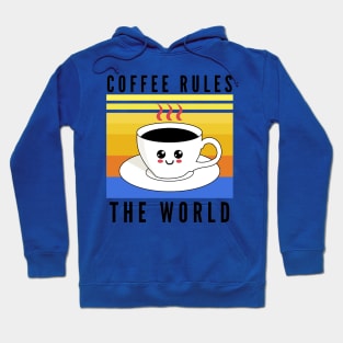 Vintage Kawaii coffee rules the world Hoodie